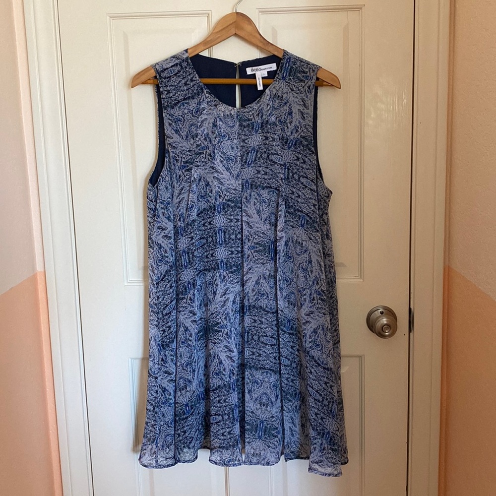 BCBG Blue Chiffon Flow Dress